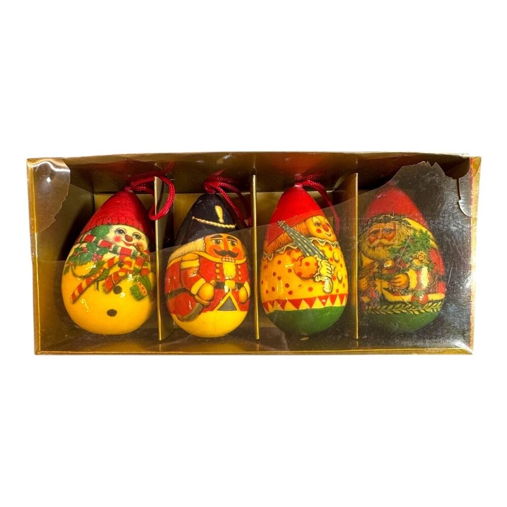 Rolly Polly Home For The Holidays Christmas Ornaments Set Of 4 Santa Nutcracker